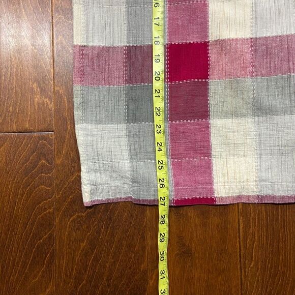 Quizz Again Vintage Western Checkered Cream Red Button Front Shirt Women's Large - Picture 2 of 8